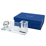 Kent Crystal Diamond Clock - With Card and Pen Holder