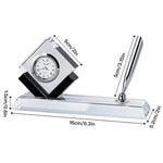 Kent Crystal Diamond Clock - With Pen Holder