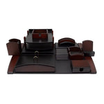 Kardian Beno Desk Set - 9 Pieces (Brown)