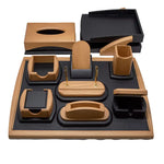 Leyenda Desk Set - 10 Pieces (Light Brown)