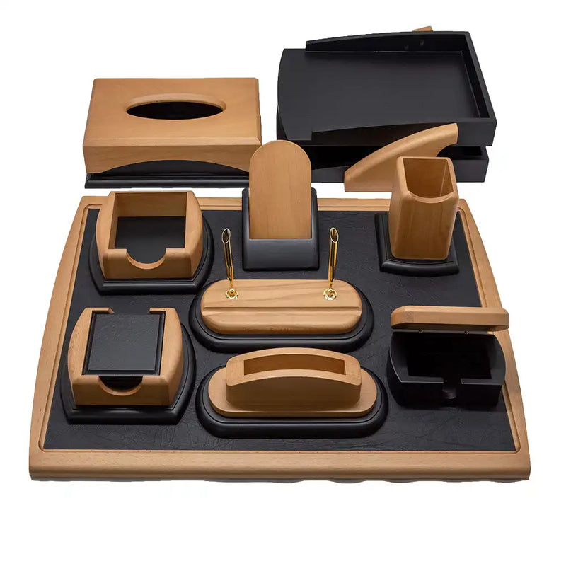 Leyenda Desk Set - 10 Pieces (Light Brown)